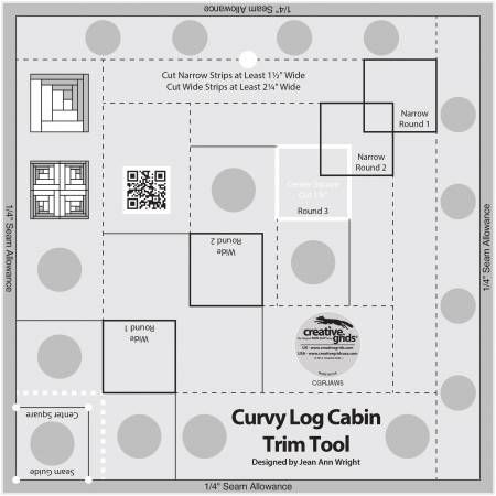 Creative Grids Curvy Log Cabin Trim Tool 8in Finished Blocks | OntheBiasDesigns