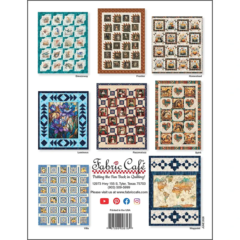 Fabric Cafe (back) - Panel Pizzazz 3-Yard Quilts