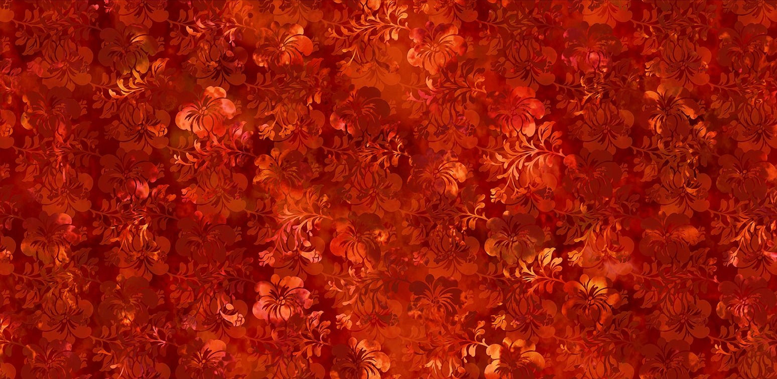 Prism - Hibiscus Shadow - Orange by Jason Yenter | OntheBiasDesigns