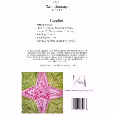 Sewn Wyoming - Kaleidoscope Quilt Pattern [back] | On The Bias Designs