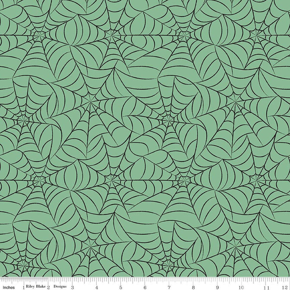 Riley Blake Designs - Frank and Friends - Webs Green C17474-GREEN | On The Bias Designs
