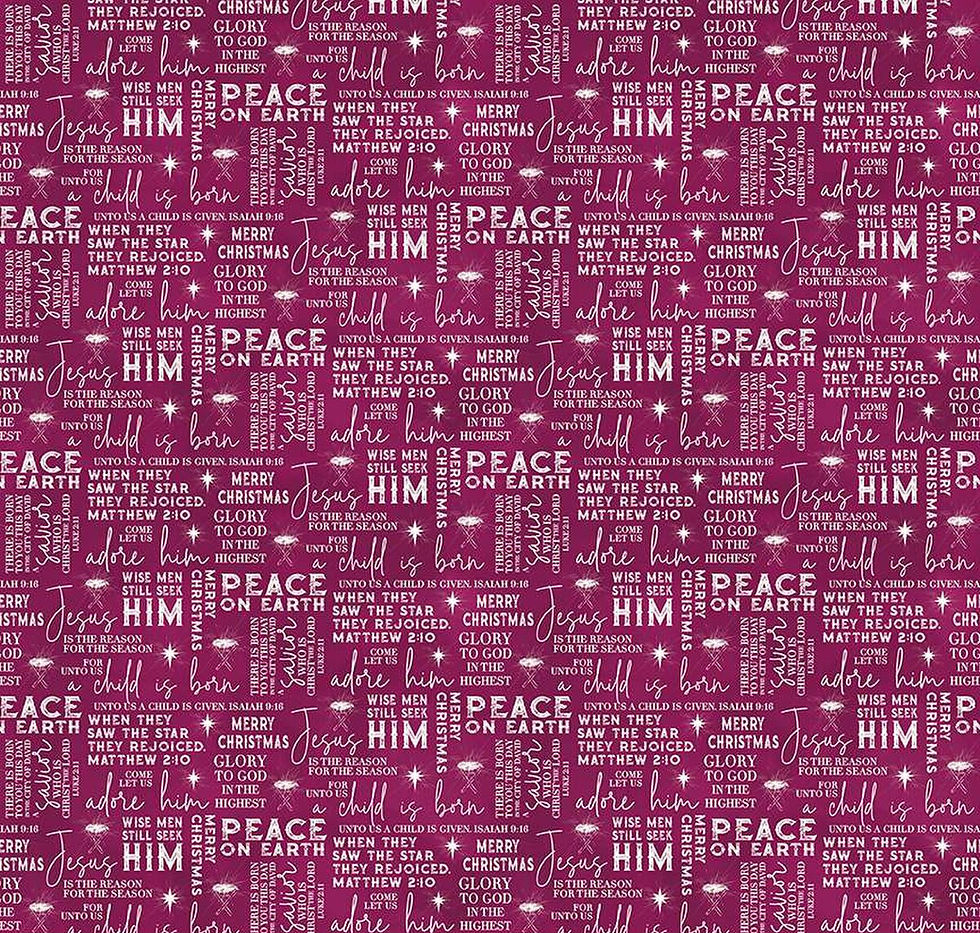 Riley Blake Designs - Come Let Us Adore Him - Text Wine C16312-WINE | On The Bias Designs