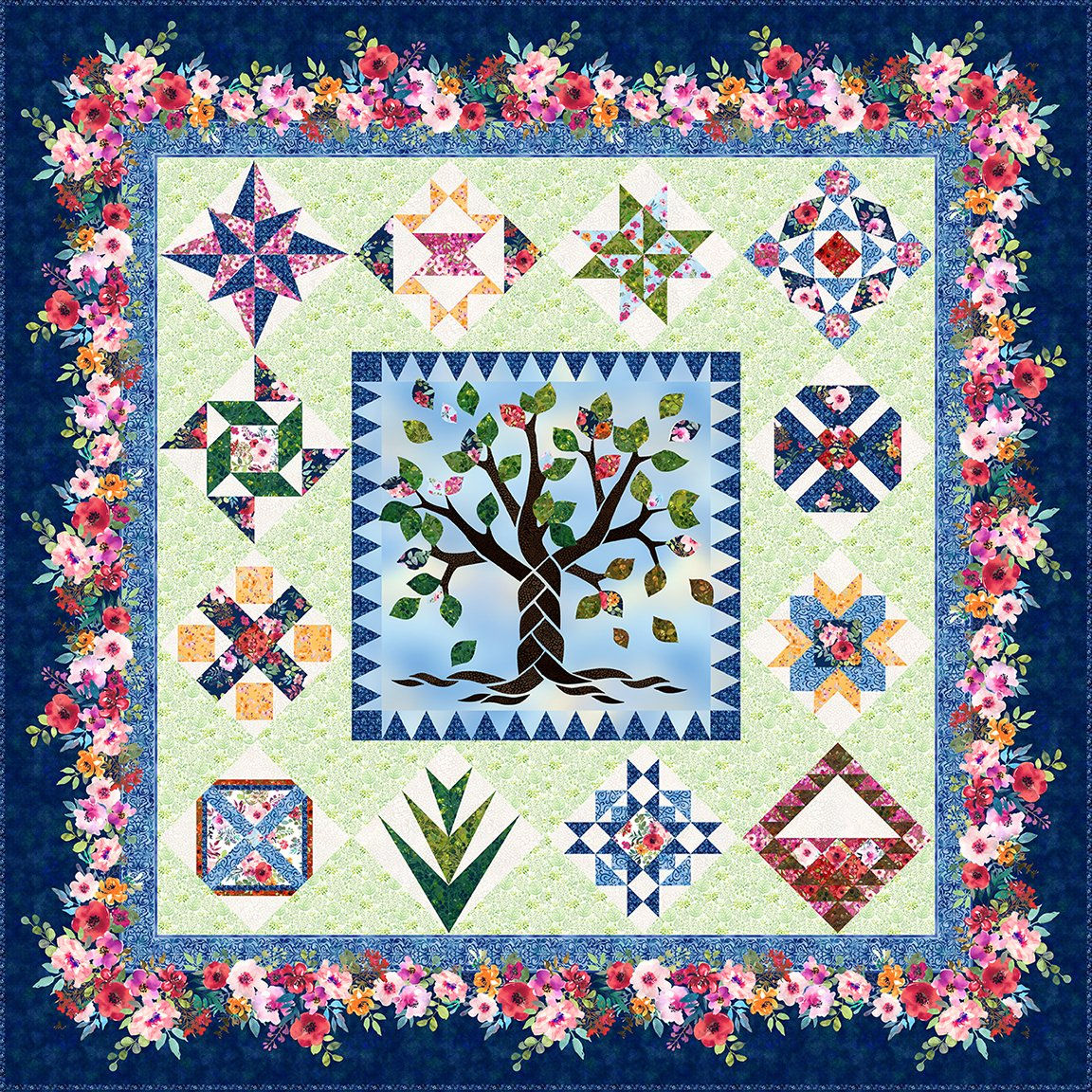 In The Beginning Fabrics - A Family Tree of Faith Quilt Book | On The Bias Designs