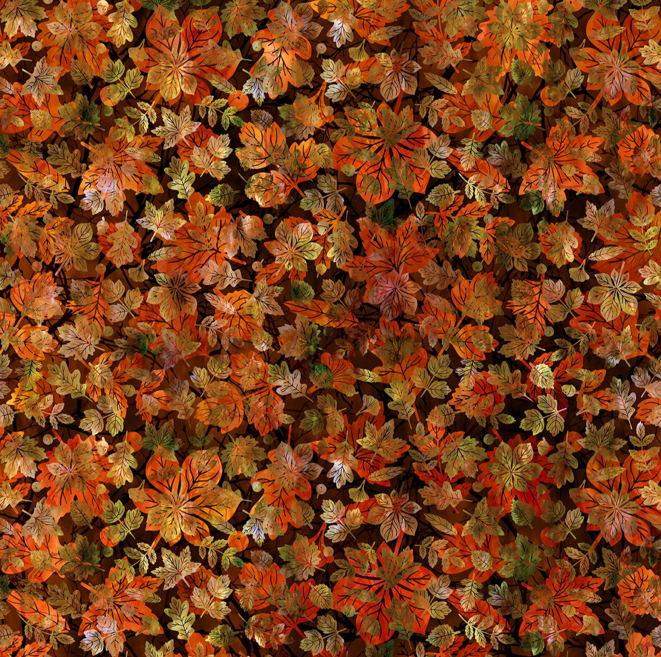 In The Beginning Fabrics - Falling Leaves - Shadows Multi 7FLS1 | On The Bias Designs