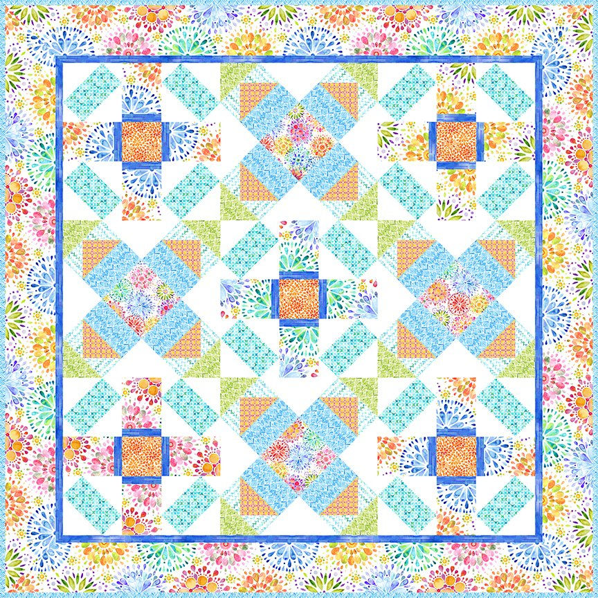 Summer Fresh Quilt Kit from In The Beginning |  On The Bias Designs