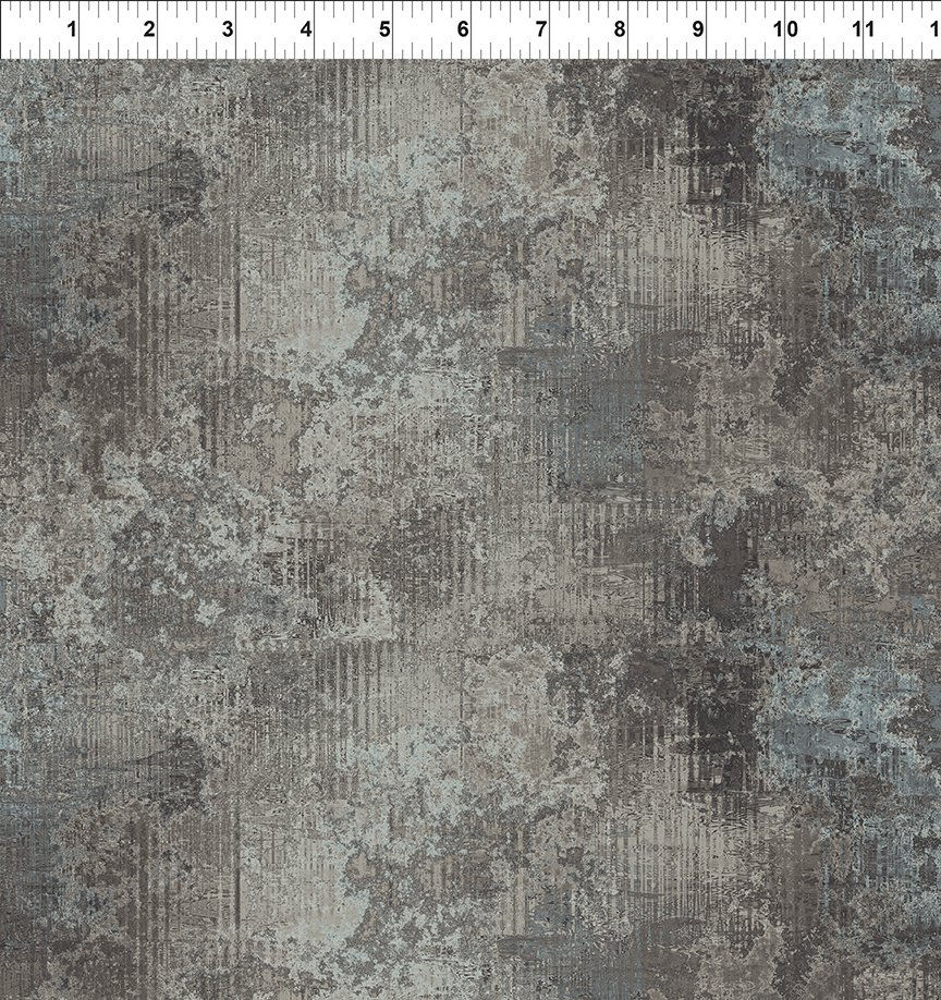 In The Beginning Fabrics - Steampunk Menagerie - Gray Corrosion 10ST-2 | On The Bias Designs