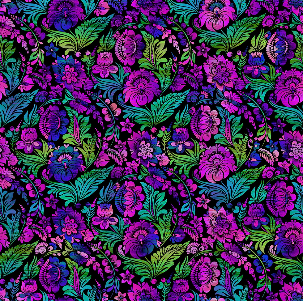 In The Beginning Fabrics - Vivid - Floral Jewel 2VIV-2 | On The Bias Designs