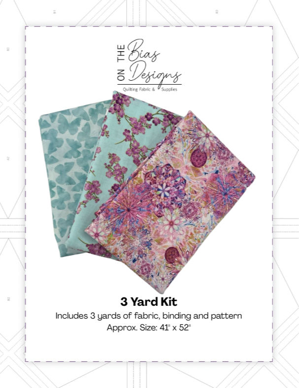 3 Yard Quilt Kit - Blue/Pink | On The Bias Designs