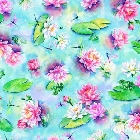 Hoffman Fabrics - Wading in Water Lilies - U5058H-462 | On The Bias Designs