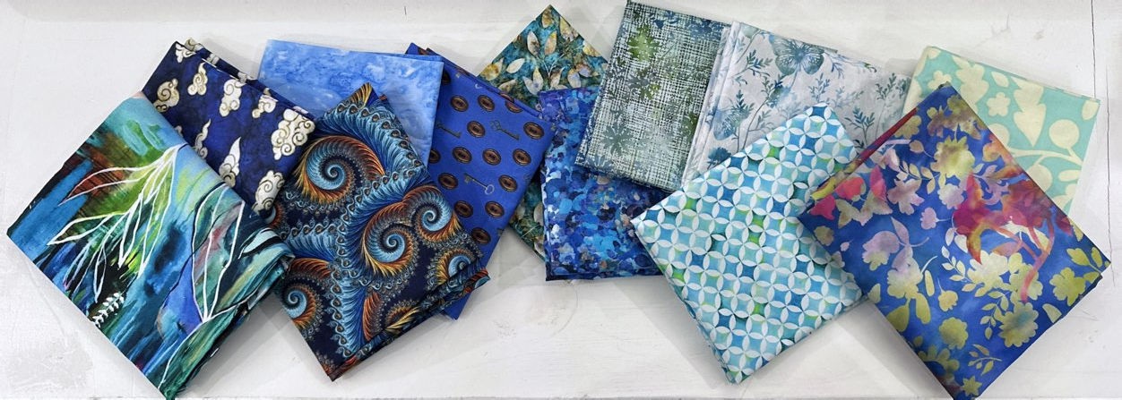 Mystery BLUE Fat Quarter Bundle - 12 pcs