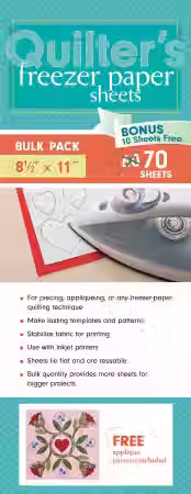 Quilters Freezer Paper 8 1/2 x 11 - Bulk Pack 70 Sheets
