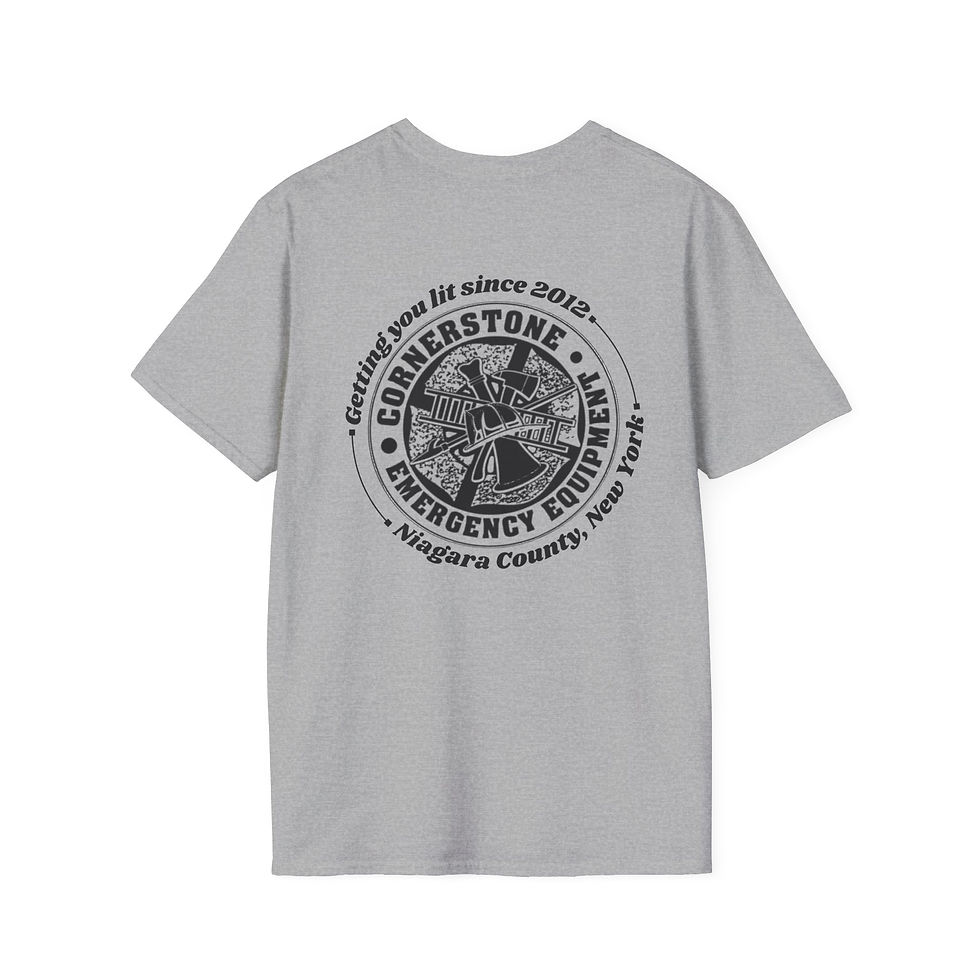 Thumbnail: Vintage Graphic Unisex T-Shirt - Cornerstone Emergency work tee (black logo)