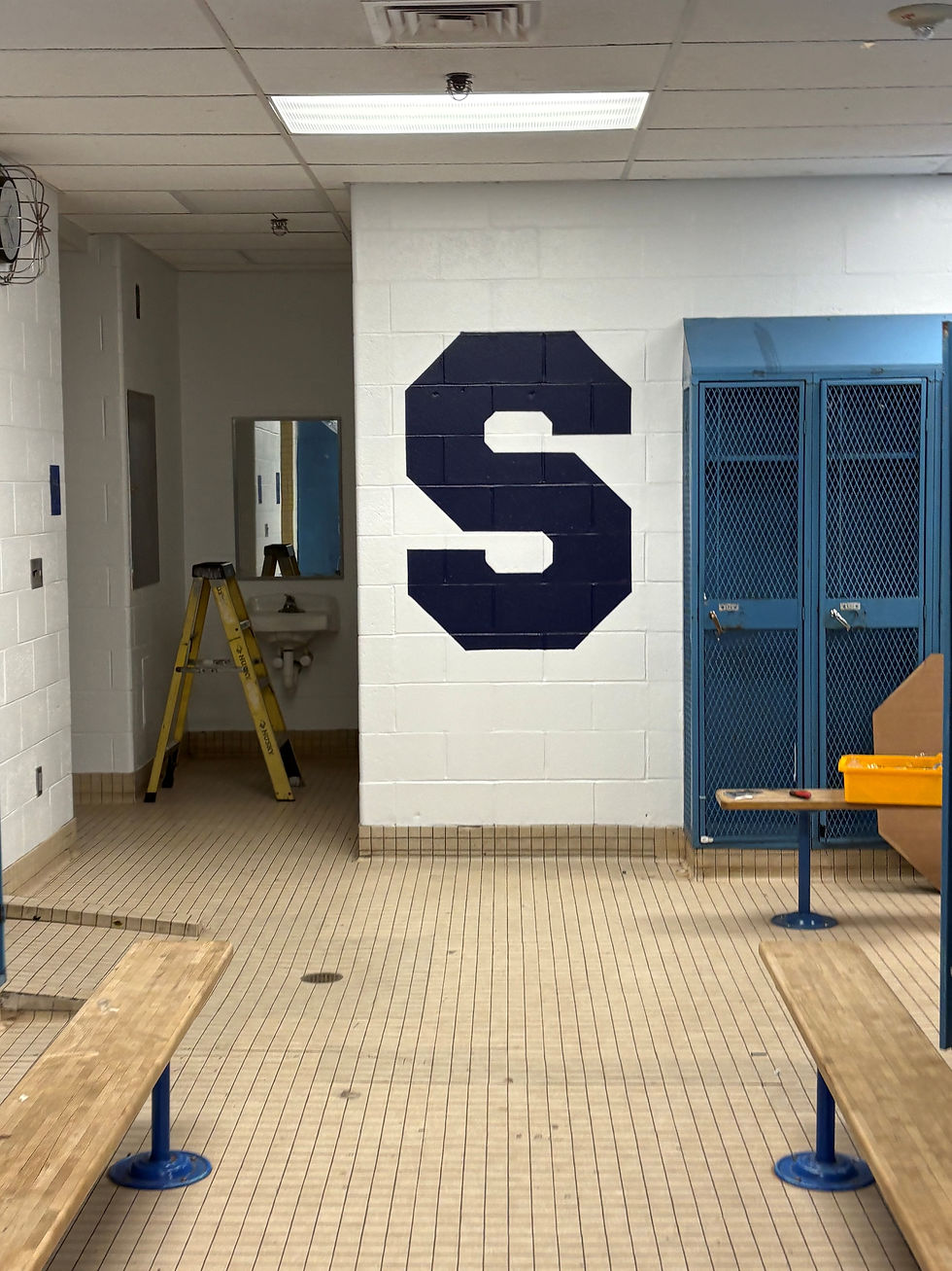 Photo of the SHS boys athletic locker room taken July 20, after this summer's clean-up and repair effort. ROBERT MCKEE PHOTOS