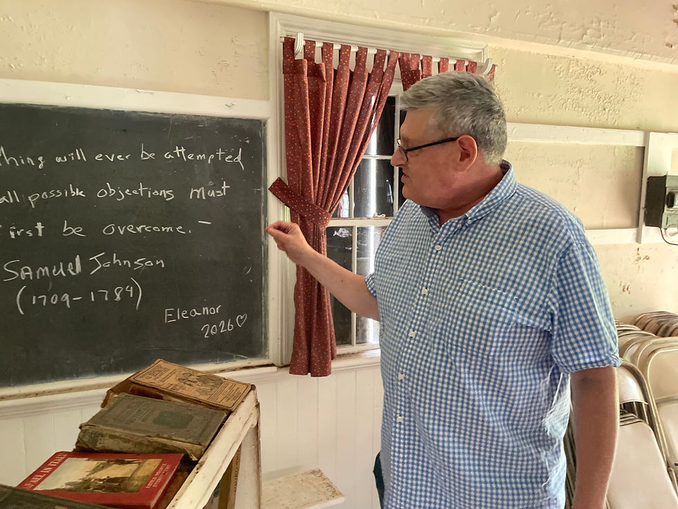 Borovsky giving a tour of the school