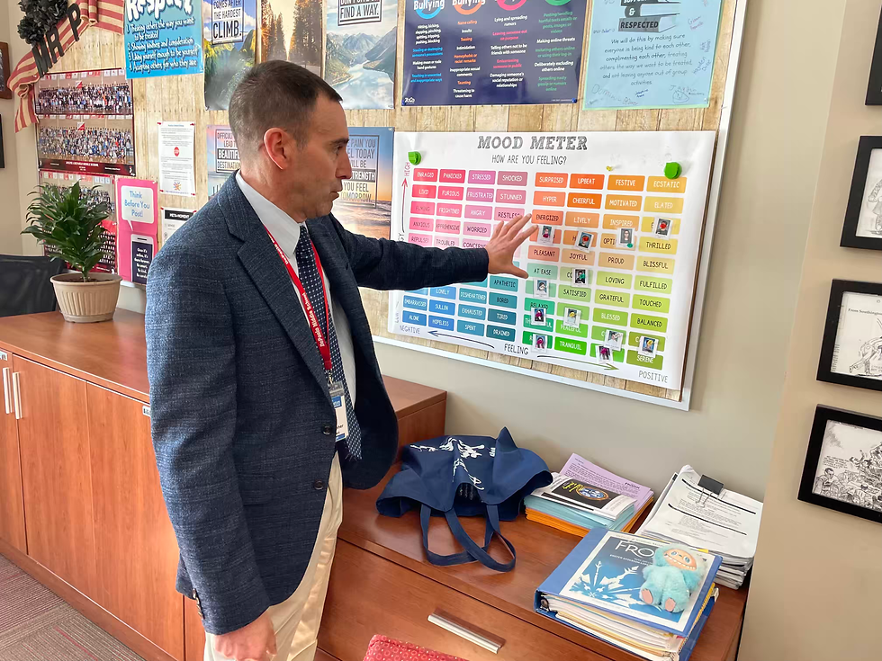 Palmieri explaining the Mood Meter.