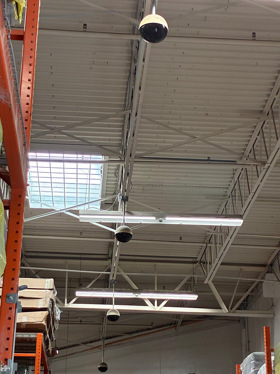 Cameras in Home Depot on Queen Street. Home Depot's website says that the company uses facial recognition technology in its stores.