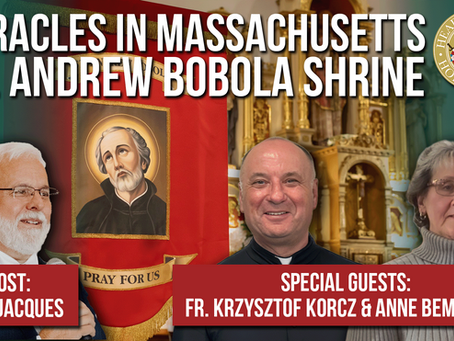 St Andrew Bobola banner in the Dudley, MA shrine