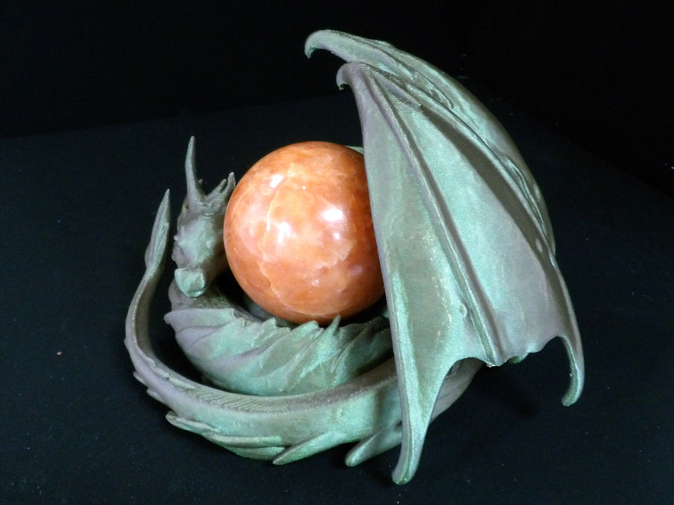 Thumbnail: 3D Printed Dragon Tealight/Sphere Holder