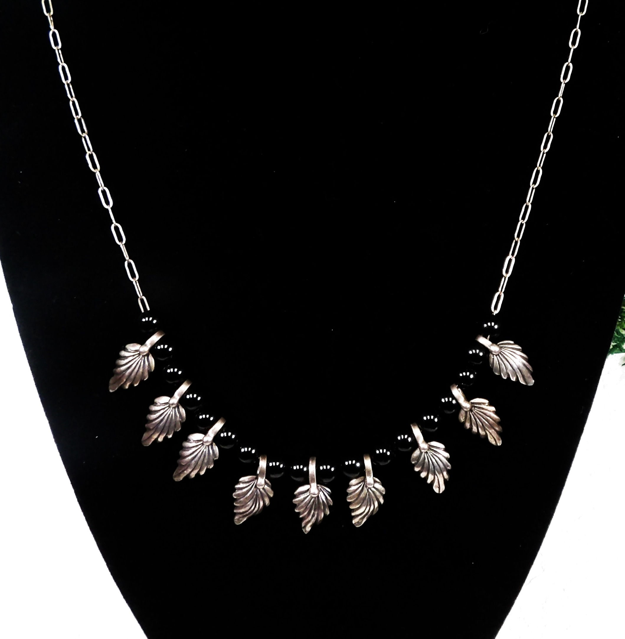 Black Onyx & Sterling Silver Pendant