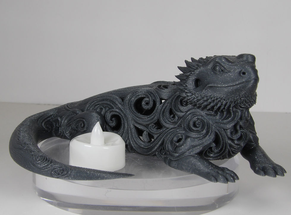 Thumbnail: 3D Printed Bearded Dragon Tealight Holder