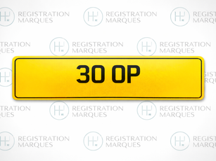 30 OP PRIVATE CHERISHED REGISTRATION NUMBER PLATE
