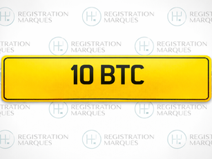 10 BTC BITCOIN PRIVATE CHERISHED REGISTRATION NUMBER PLATE