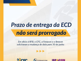 Prazo de entrega da ECD não será prorrogado