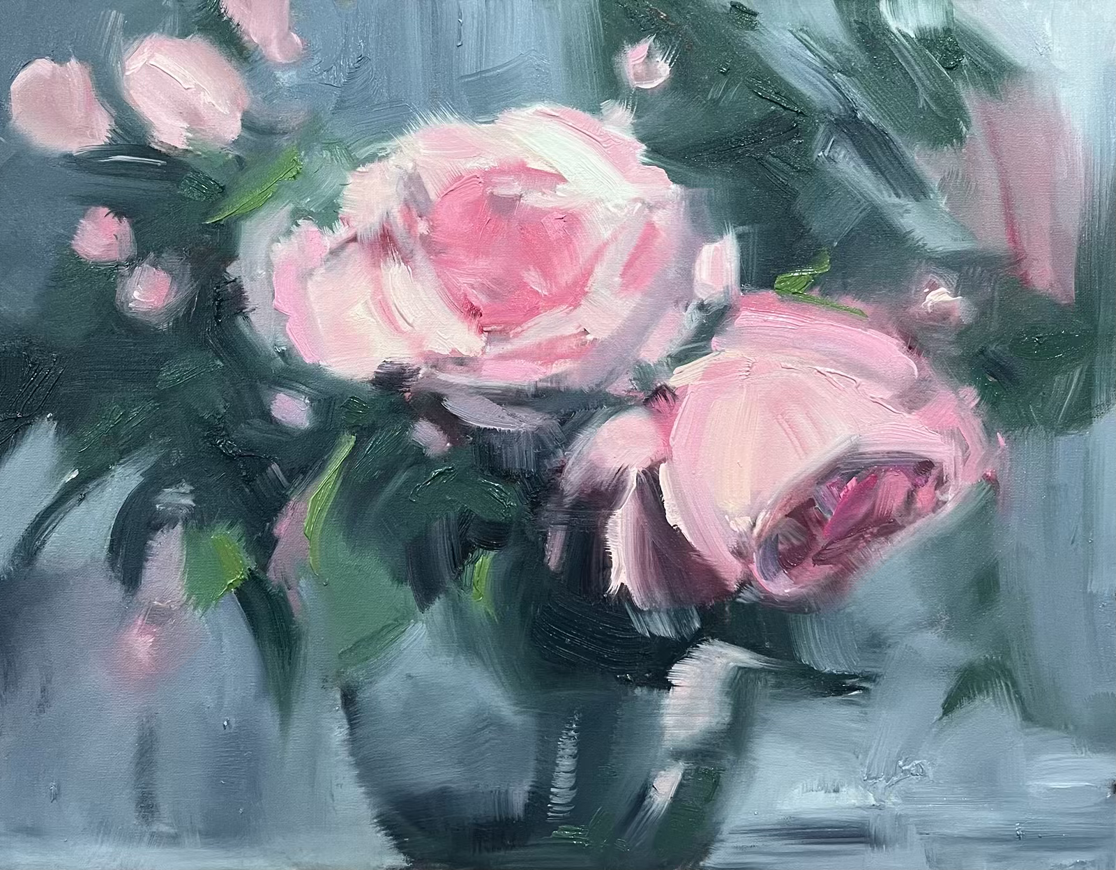 Blushing Ladies, 11”x 14” oil on panel