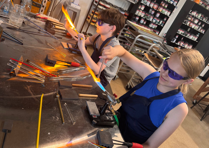 The kids were excited for Friday Flameworking class! 