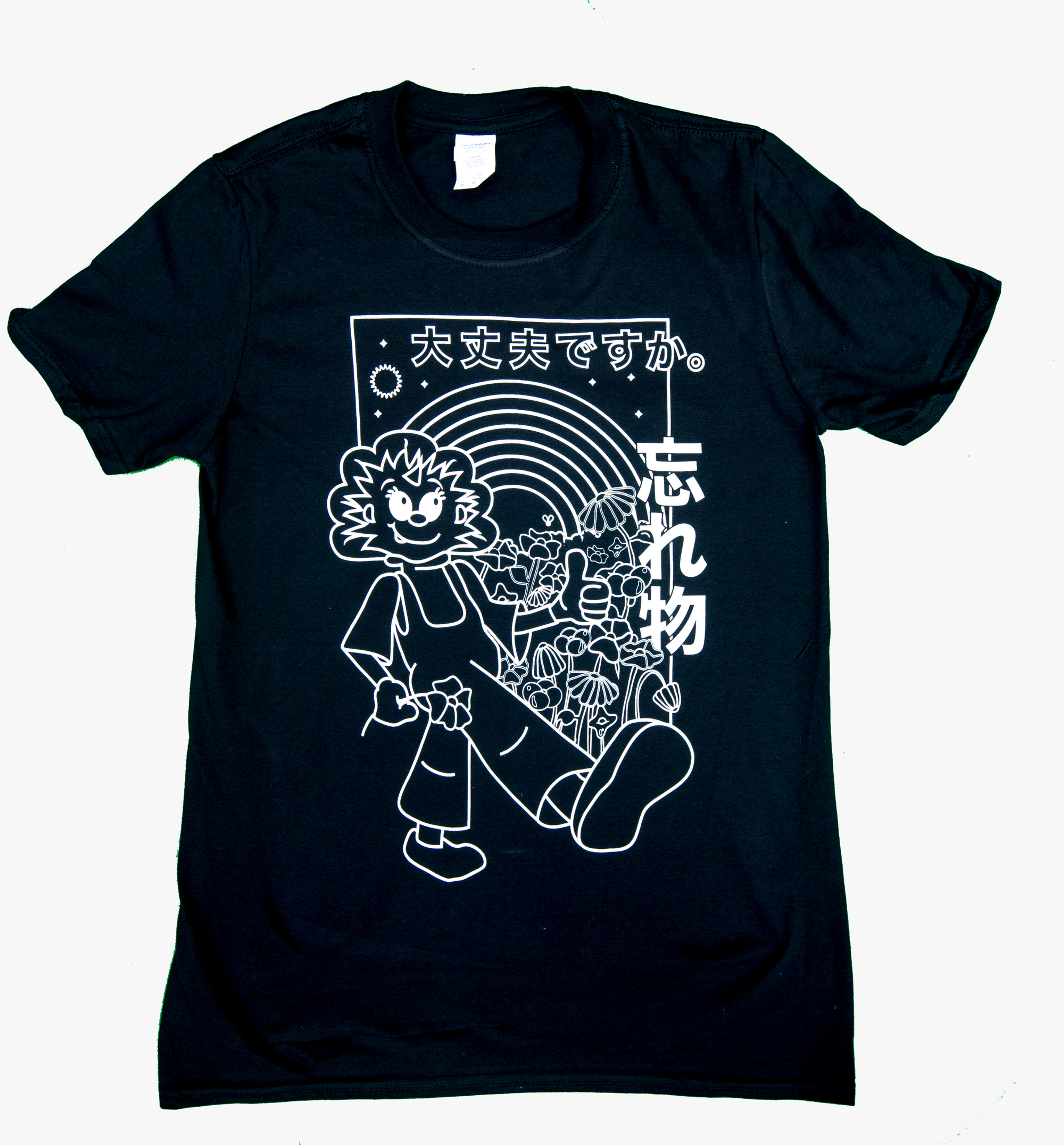 Okidoki Black/White Screen Printed T-Shirt (Front and Back Design)
