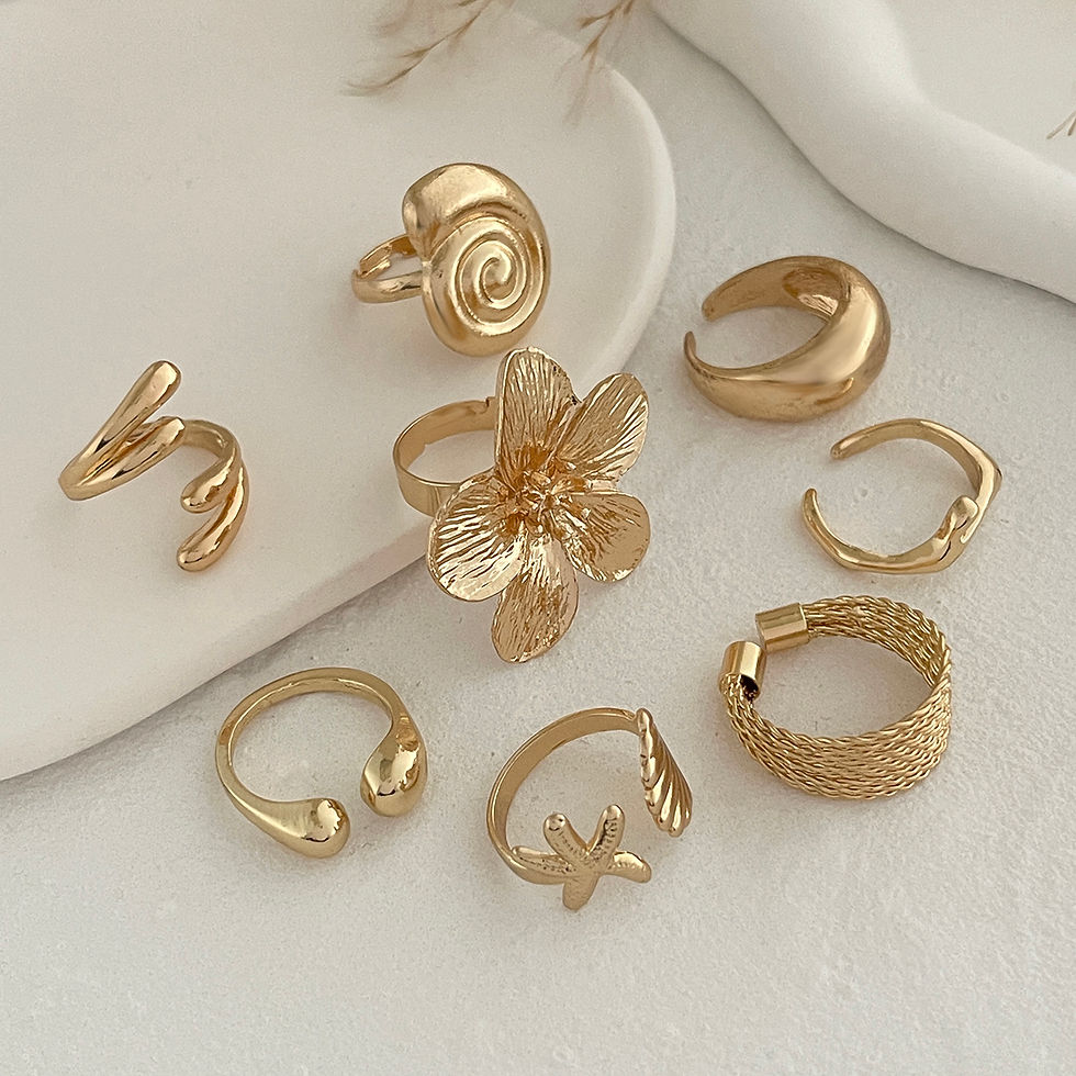 Thumbnail: Golden Muse 8-Piece Ring Set