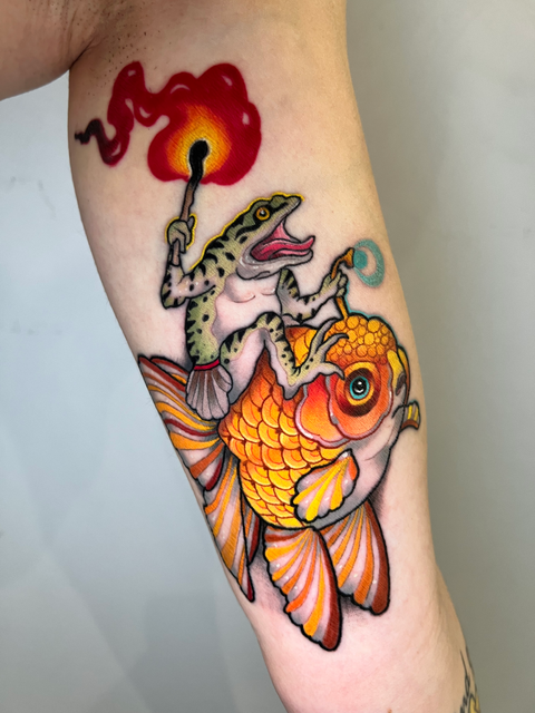 Tatuaje neotradicional a color realizado en Morning Glory Tattoo & Gallery Valencia