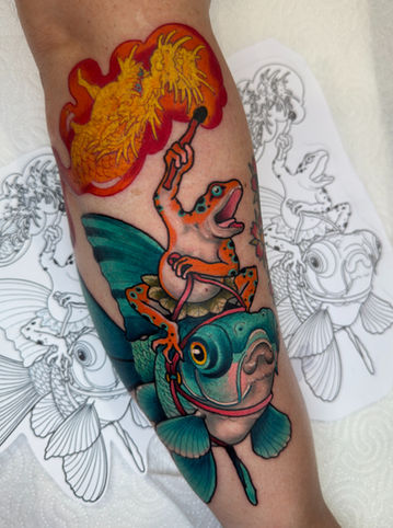 Neo traditional tattoo in color Valencia