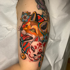 Tatuaje neo tradicional a color realizado en Valencia