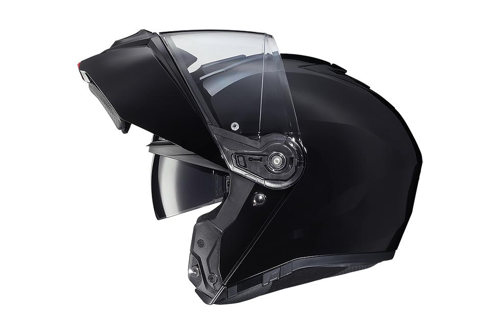 Miniature : Casque HJC i90 Noir/Mat de profil ouvert