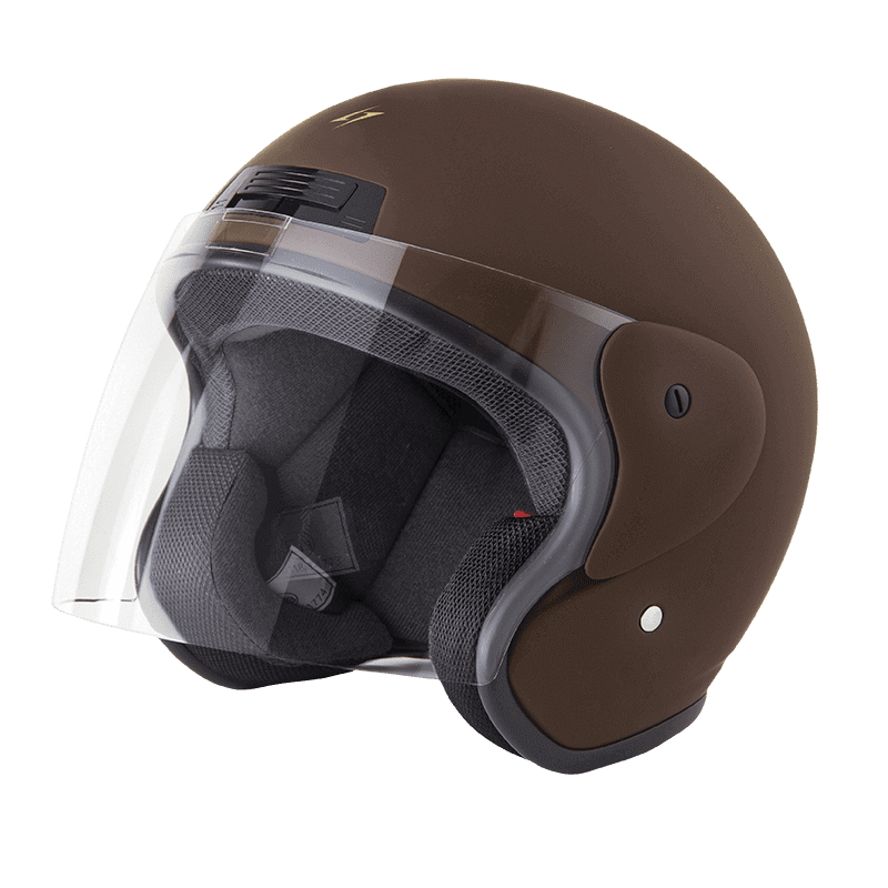 Miniature : Casque Jet STORMER Sun Marron Mat vue de profil