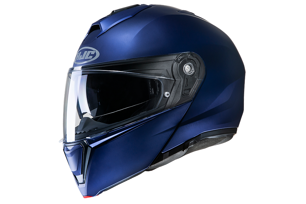 Miniature : Casque HJC i90 Bleu/Métal de profil