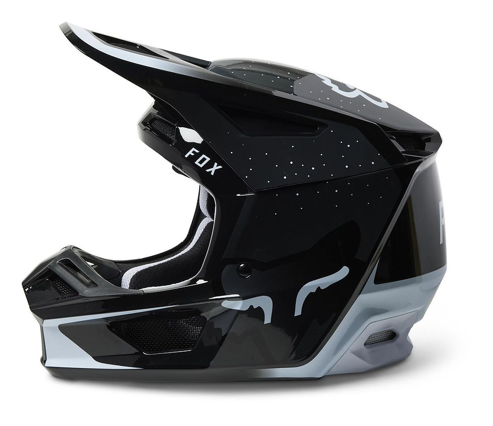 Miniature : Casque Cross Injecté FOX V2 Mips Déco Vize noir gris vue de côté gauche