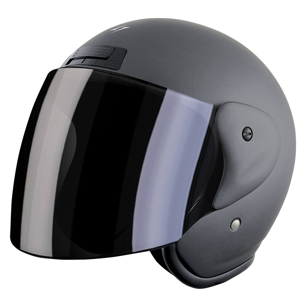 Casque Jet STORMER Sun Gris Mat vue de profil