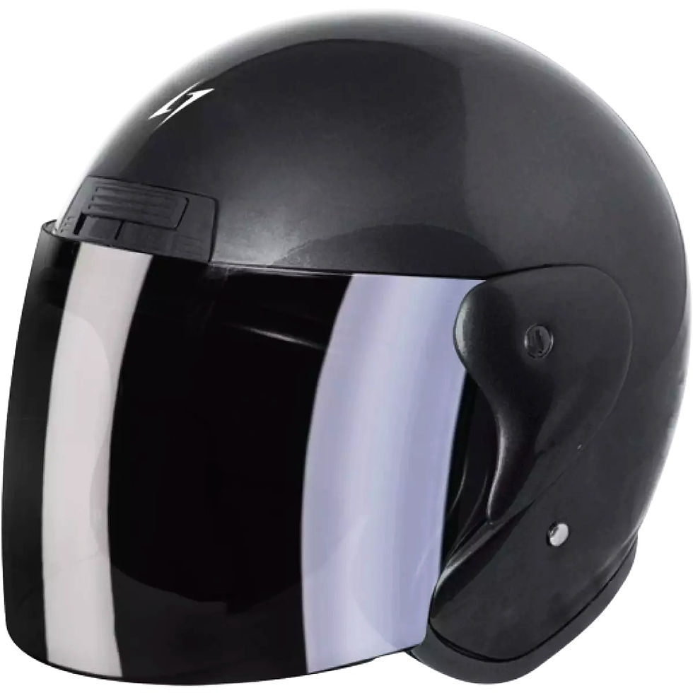 Miniature : Casque Jet STORMER Sun Noir Brillant vue de profil