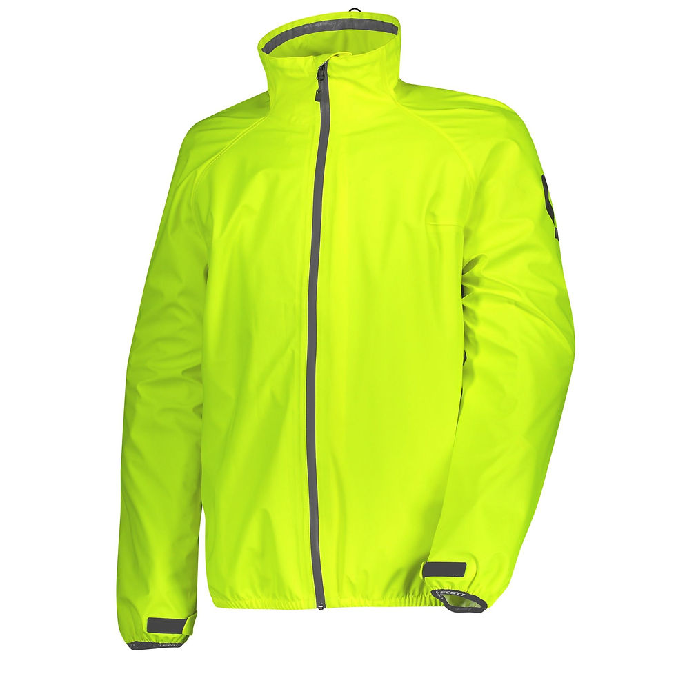 Miniature : image de face d'une veste de pluie moto respirante Jaune Fluo