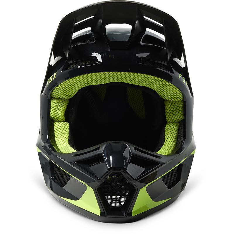 Miniature : Casque Cross Injecté FOX V2 Mips Déco Vize noir vert vue de face
