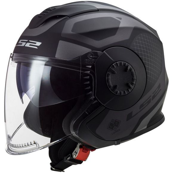 Miniature : Casque LS2 OF 570 VERSO Noir Mat vue de profil