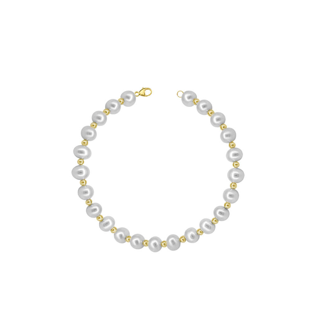 Noriko Freshwater Cultured Pearl & Gold Bead Bracelet