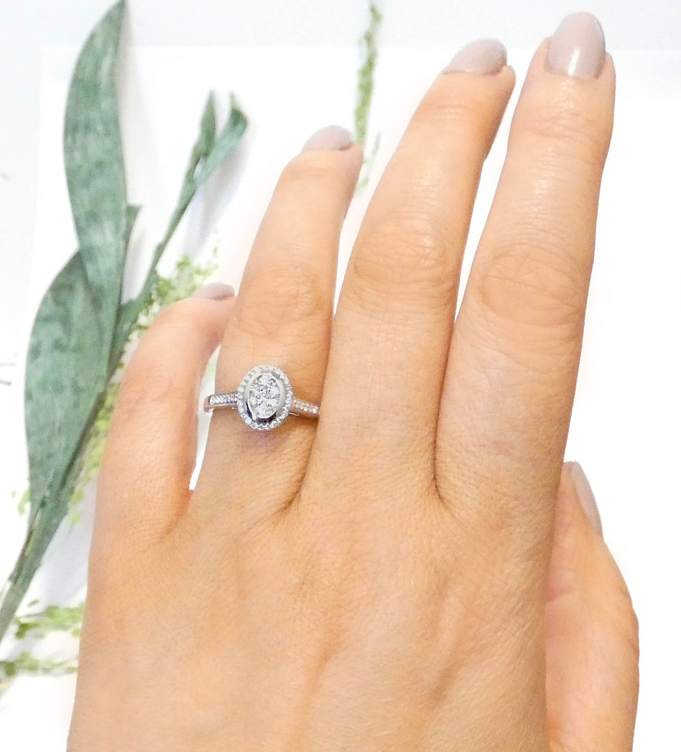 Thumbnail: Oval Shape Diamond Cluster Ring