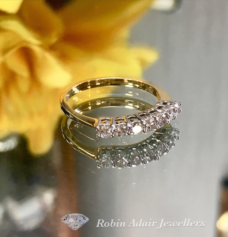 Thumbnail: Yellow Gold High Claw Set Diamond Band