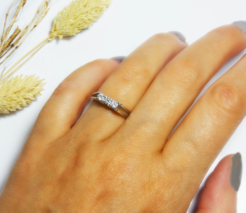 Thumbnail: Platinum 3 Stone Diamond Engagement Ring With Split Shoulders.