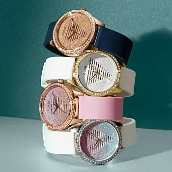 Thumbnail: Guess Lady Idol Ladies White Silicone Strap Watch GW0530L5