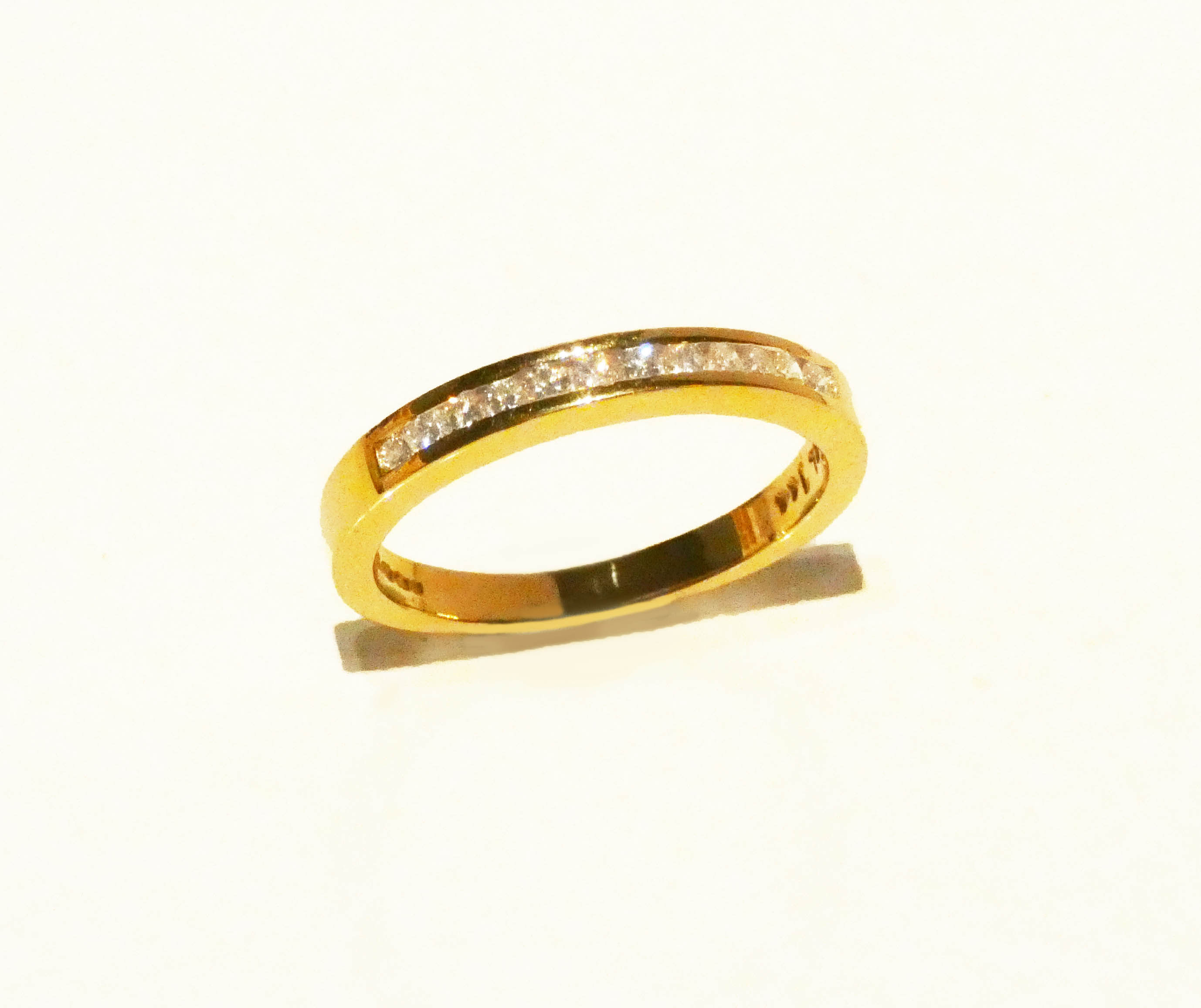 Yellow Gold Channel Set Brilliant Cut Diamond Eternity Ring