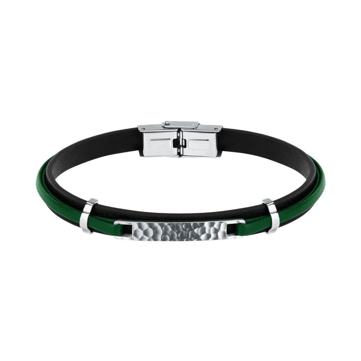 SECTOR JEWELS BANDY Stainless steel bracelet with brown PU leather